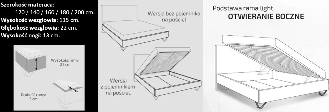 Łoże Benito ramowe Light